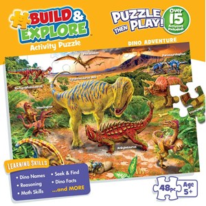 Buffalo Games (39043) - "Dino Adventure (Build and Explore)" - 48 pieces puzzle