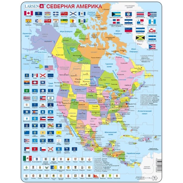 Larsen (K17-RU) - "North America - RU" - 70 pieces puzzle