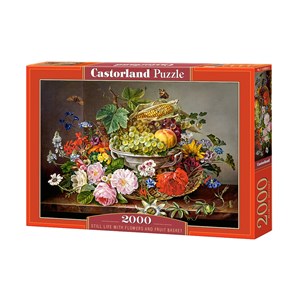 Castorland (C-200658) - "Still Life with Flowers and Fruit Basket" - 2000 pieces puzzle