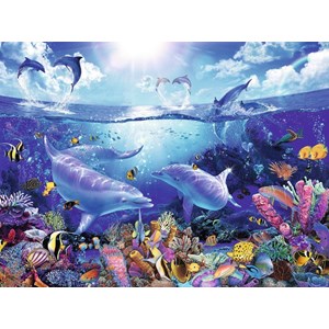 Ravensburger (16331) - Christian Riese Lassen: "Day of the Dolphins" - 1500 pieces puzzle