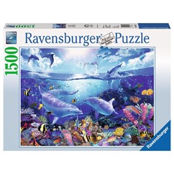 Ravensburger (16331) - Christian Riese Lassen: "Day of the Dolphins" - 1500 pieces puzzle
