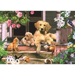 Jumbo (01547) - "Gathering on the Veranda" - 500 pieces puzzle