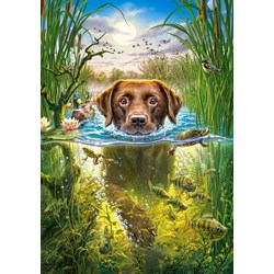 Castorland (B-52882) - "Swimming Dog" - 500 pieces puzzle