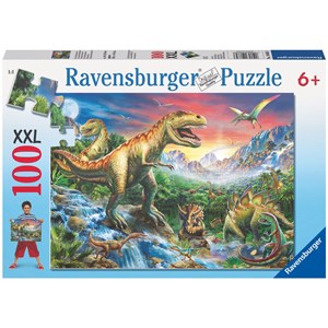 Ravensburger (10665) - "The time of the Dinosaurs" - 100 pieces puzzle