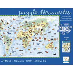 Djeco (07420) - "Animals of the World" - 100 pieces puzzle