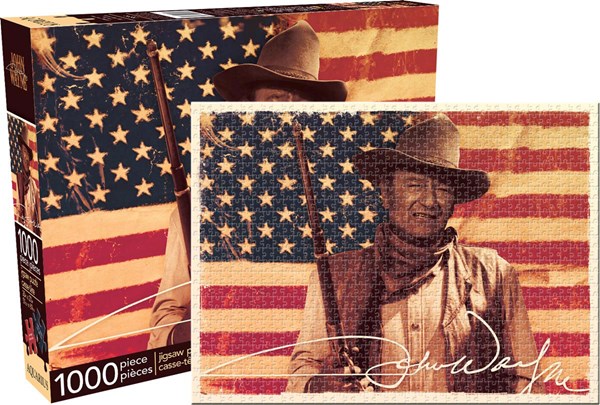 Aquarius (65244) - "John Wayne - Flag" - 1000 pieces puzzle