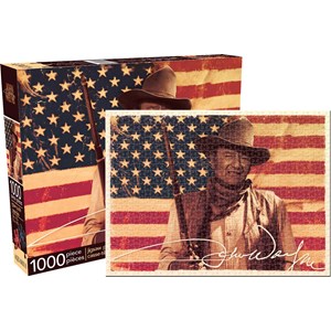 Aquarius (65244) - "John Wayne - Flag" - 1000 pieces puzzle