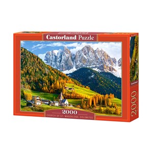 Castorland (C-200610) - "Church of St. Magdalena, Dolomites" - 2000 pieces puzzle