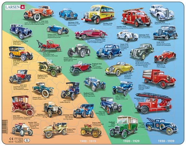 Larsen (HL8-GB) - "Historical Cars, 1901-1939" - 42 pieces puzzle
