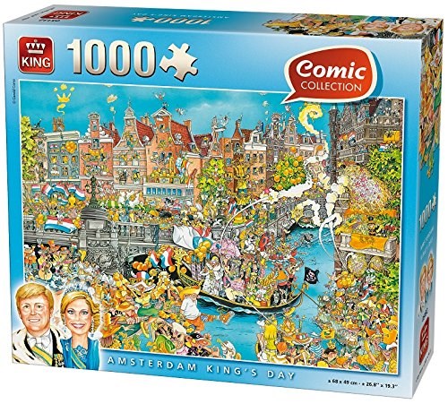 niettemin van glas King International (05132) - "Amsterdam Queen's Day" - 1000 pieces puzzle