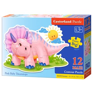 Castorland (B-120048) - "Pink Baby Triceratop" - 12 pieces puzzle