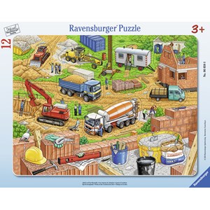 Ravensburger (06058) - "Work at the Construction Site" - 12 pieces puzzle