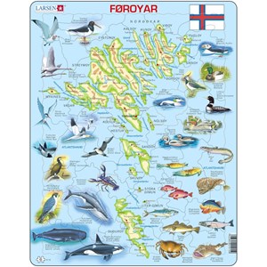 Larsen (A15-FO) - "Faroe Islands - FO" - 63 pieces puzzle