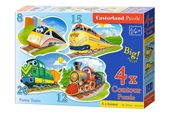 Castorland (B-043033) - "Funny Trains" - 8 12 15 20 pieces puzzle