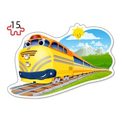 Castorland (B-043033) - "Funny Trains" - 8 12 15 20 pieces puzzle