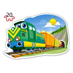 Castorland (B-043033) - "Funny Trains" - 8 12 15 20 pieces puzzle