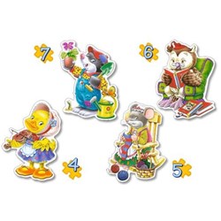 Castorland (B-04102) - "Playing Animals" - 4 5 6 7 pieces puzzle