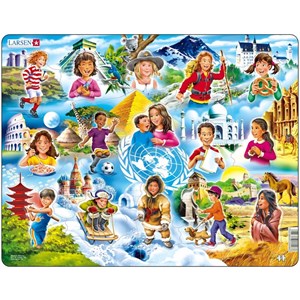 Larsen (NM8) - "Children around the world" - 15 pieces puzzle