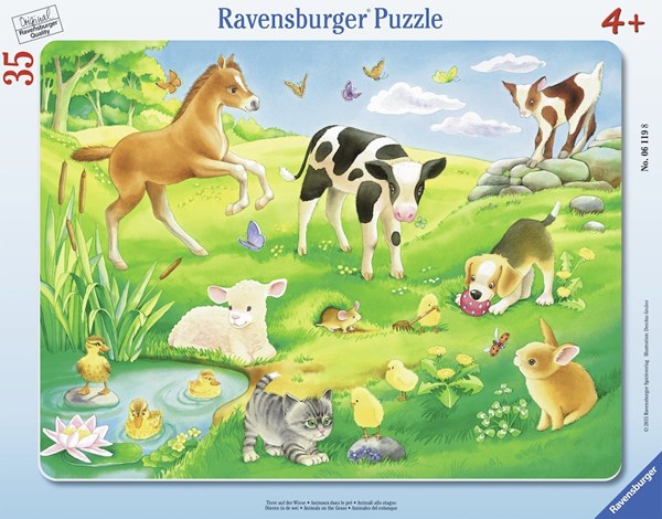 Ravensburger (06119) - "Animals on the Meadow" - 35 pieces puzzle