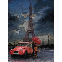 Art Puzzle (4407) - "Eiffel, Rain and Love" - 1000 pieces puzzle