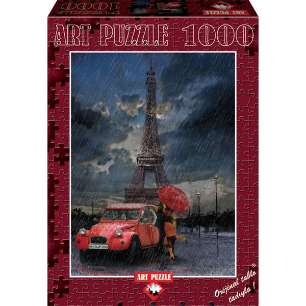 Art Puzzle (4407) - "Eiffel, Rain and Love" - 1000 pieces puzzle
