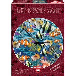 Art Puzzle (4292) - "Tropical Fish Clock" - 570 pieces puzzle