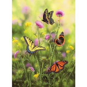 SunsOut (30921) - Rosemary Millette: "Butterflies and Thistle" - 500 pieces puzzle