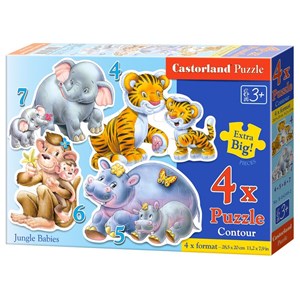 Castorland (B-04249) - "Babies of the jungle" - 4 5 6 7 pieces puzzle