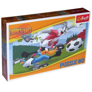 Trefl (17222) - "Bug Bunny, Daffy Duck, The match!" - 60 pieces puzzle