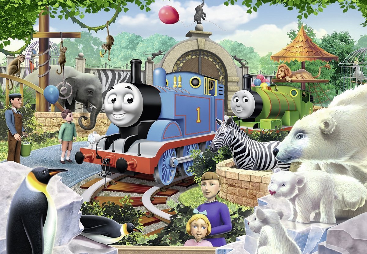 Thomas animal. Пазл Ravensburger XXL мощные машины (12821), 200 дет.. Пазл Ravensburger XXL веселая стирка (10031), 150 дет..