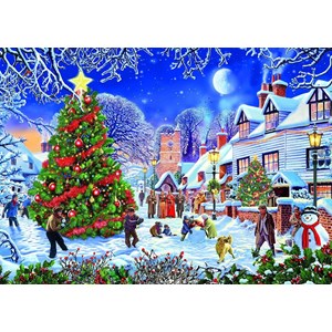 Gibsons (G3526) - Steve Crisp: "The Village Christmas Tree" - 500 pieces puzzle