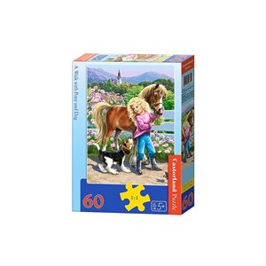 Castorland (B-06755) - "A Walk with Pony and Dog" - 60 pieces puzzle