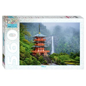 Step Puzzle (78094) - "Temple Seiganto-ji & Nachi Falls" - 560 pieces puzzle