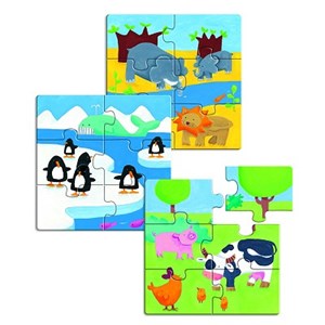 Djeco (01552) - "Animals and Company" - 18 pieces puzzle
