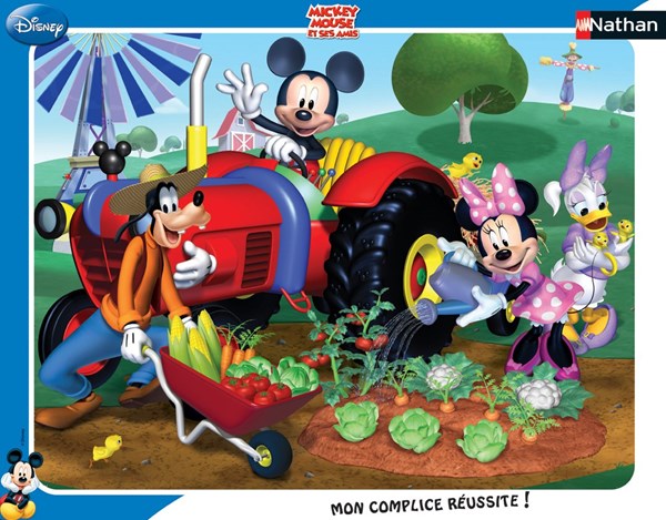 Nathan (86101) - "Mickey and his Friends in the Garden" - 35 pieces puzzle