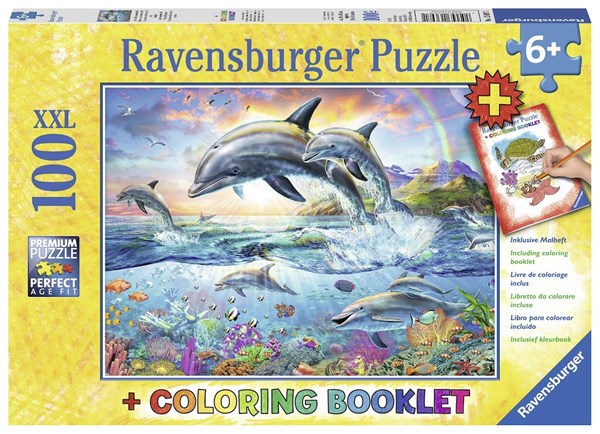 Ravensburger (13697) - "Colorful Underwater World + Coloring Booklet" - 100 pieces puzzle