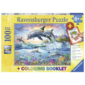 Ravensburger (13697) - "Colorful Underwater World + Coloring Booklet" - 100 pieces puzzle