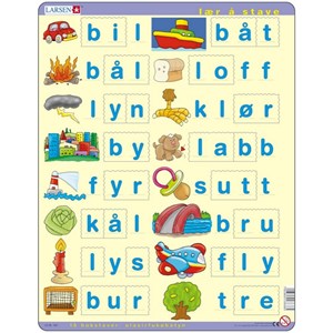 Larsen (LS38-NO) - "Learn to spell Norwegian - NO" - 23 pieces puzzle