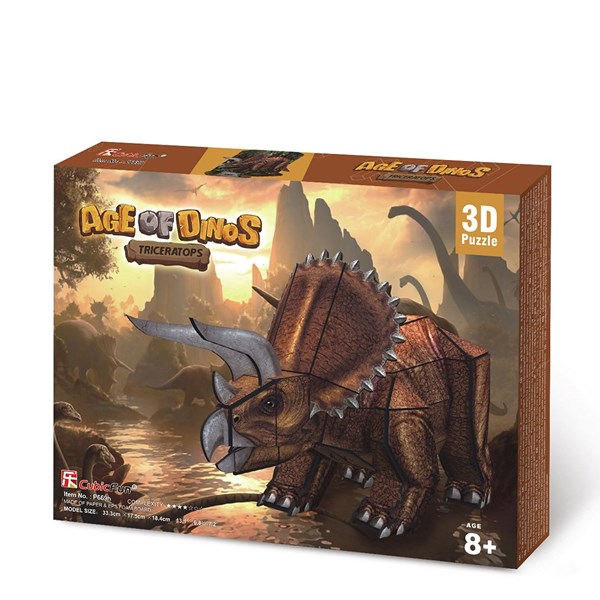 Cubic Fun (P669h) - "Triceratops Dinosaur" - 41 pieces puzzle