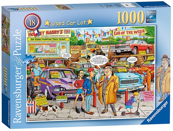 Ravensburger (19692) - Geoffrey Tristram: "#18 - Used Car Lot" - 1000 pieces puzzle