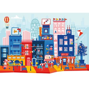 Buffalo Games (39602) - "Silly City (Silly Street)" - 48 pieces puzzle