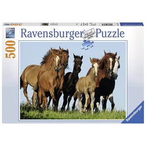 Ravensburger (14717) - "Herd of horses" - 500 pieces puzzle