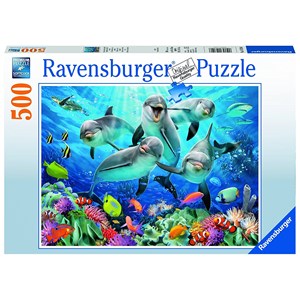 Ravensburger (14710) - "Dolphins in the coral reef" - 500 pieces puzzle