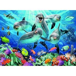 Ravensburger (14710) - "Dolphins in the coral reef" - 500 pieces puzzle