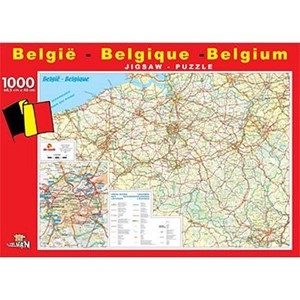 PuzzelMan (06107) - "Belgium map" - 1000 pieces puzzle
