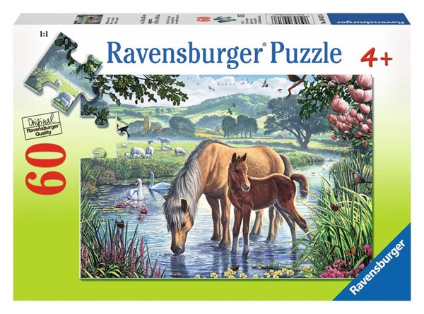Ravensburger (09617) - Steve Crisp: "Mother and Foal" - 60 pieces puzzle