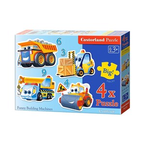 Castorland (B-005024) - "Funny Building Machines" - 3 4 6 9 pieces puzzle
