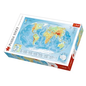Trefl (10463) - "Physical Map of the World" - 1000 pieces puzzle