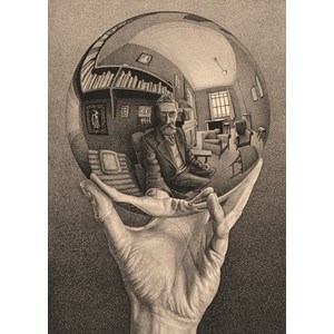PuzzelMan (818) - M. C. Escher: "Globe in Hand" - 1000 pieces puzzle