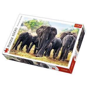 Trefl (10442) - "African Elephants" - 1000 pieces puzzle